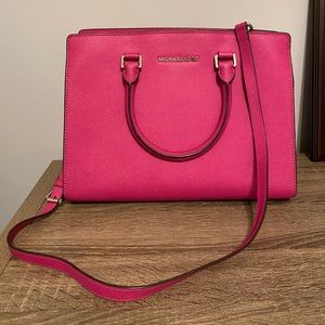 michael kors selma saffiano leather medium satchel